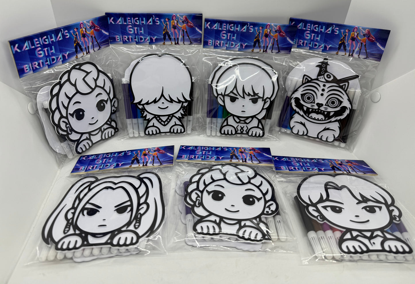 K-Pop Inspired Demon Hunter Paint Kit, Anime-Style DIY Craft, 3D Printed Color-Your-Own, Pop Star Fighter Party Activity