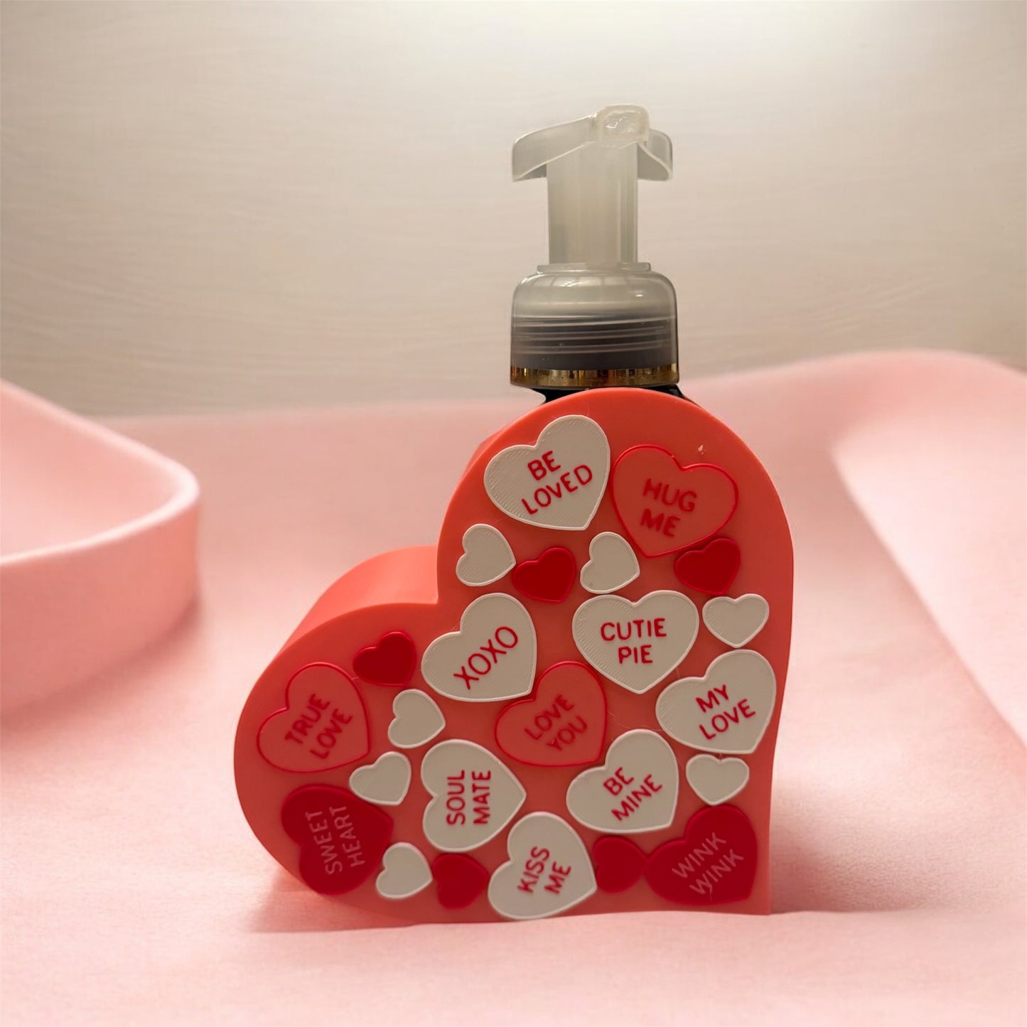 Valentine's Day Soap Holder for Bath & Body Works Foaming Soap, Heart Bathroom Decor, Seasonal Sink Accessory